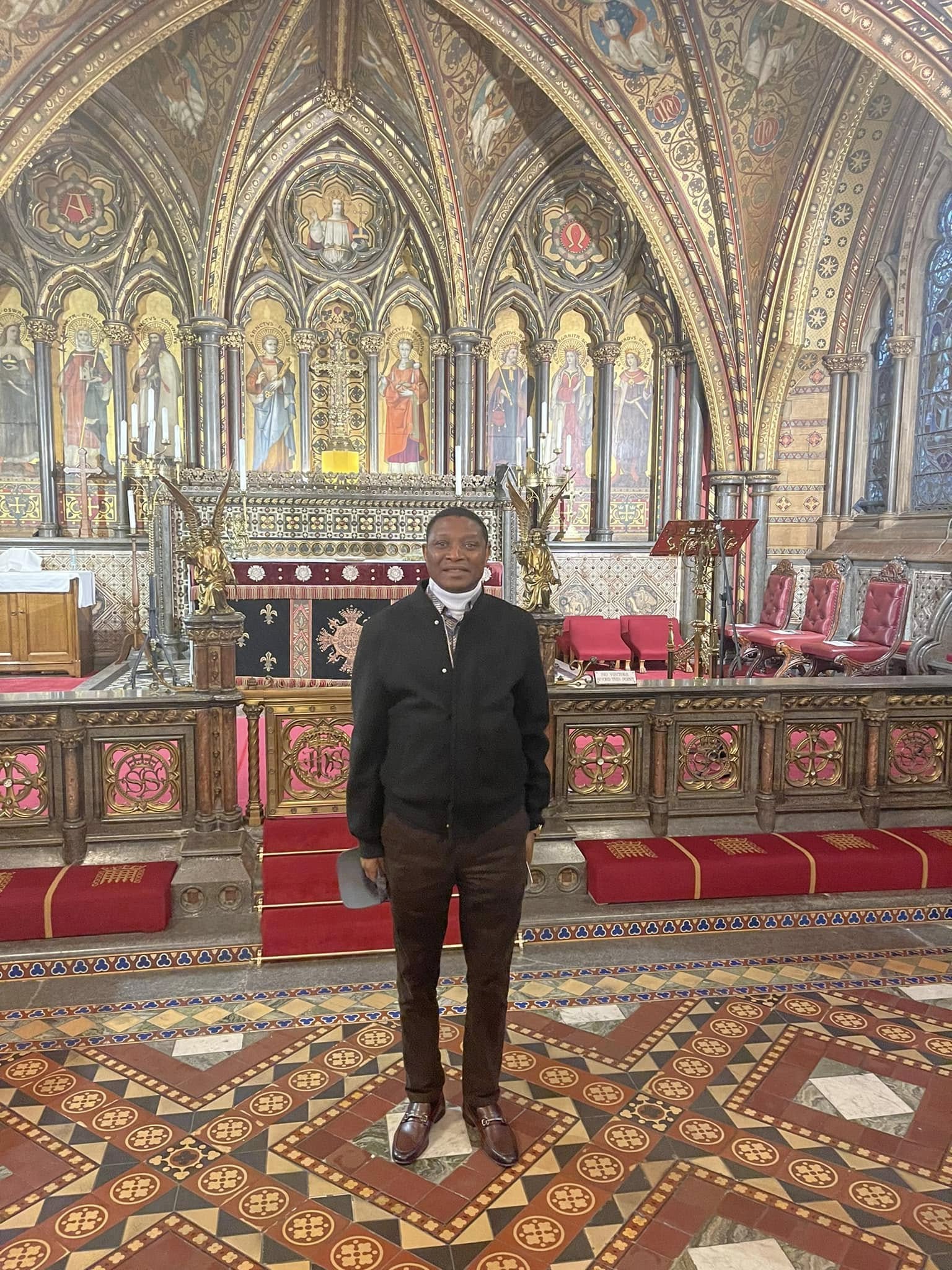 Rev. Pam at a historic church